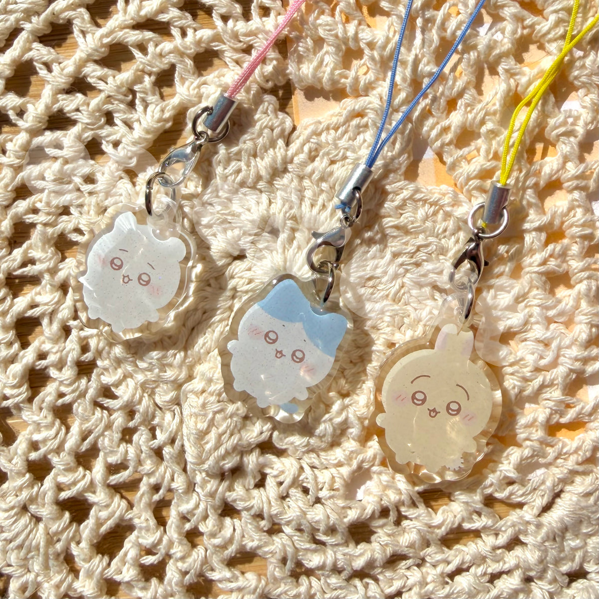 chiikawa glitter phone charms