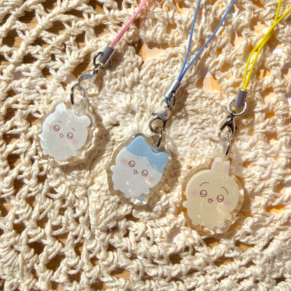 chiikawa glitter phone charms