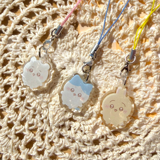 chiikawa glitter phone charms