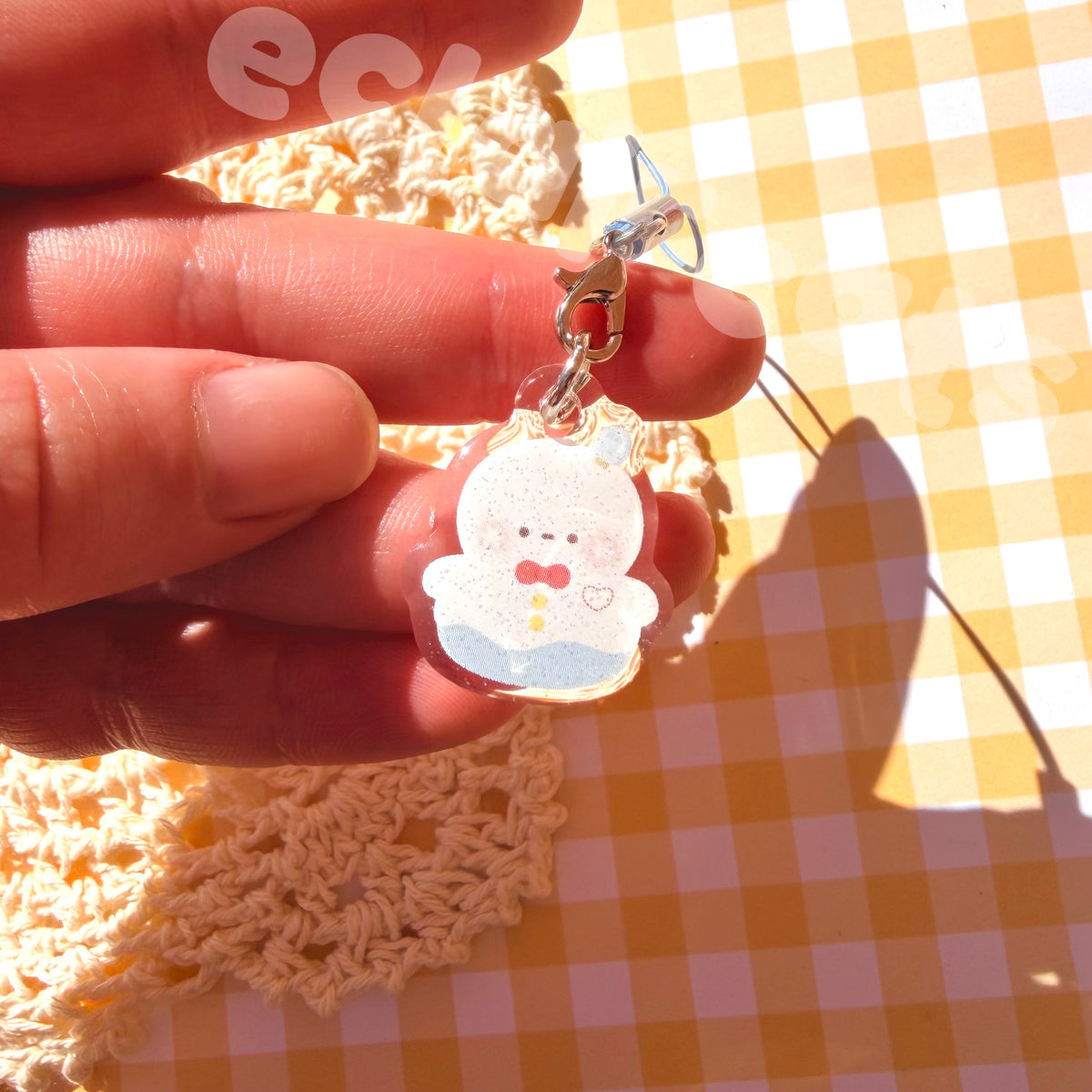 love and deepspace mascot glitter phone charms