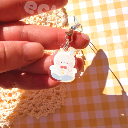 love and deepspace mascot glitter phone charms