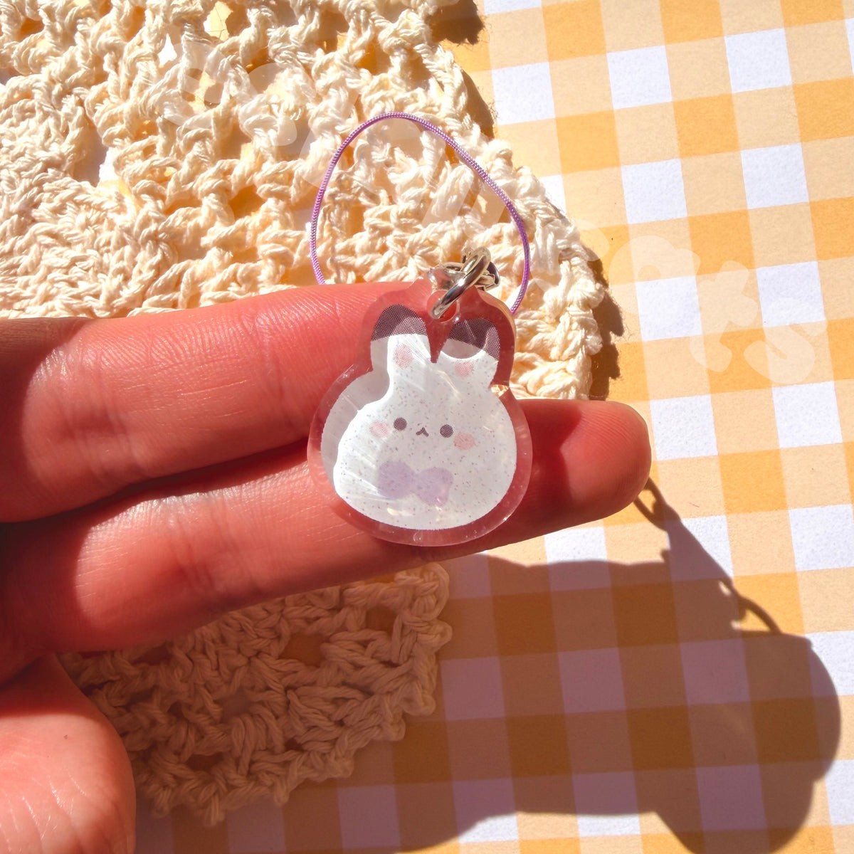 love and deepspace mascot glitter phone charms