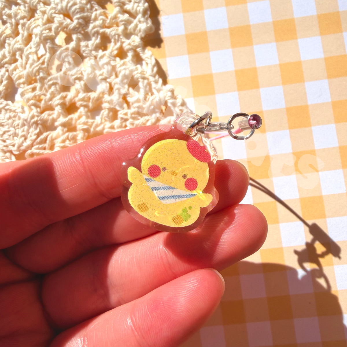 love and deepspace mascot glitter phone charms
