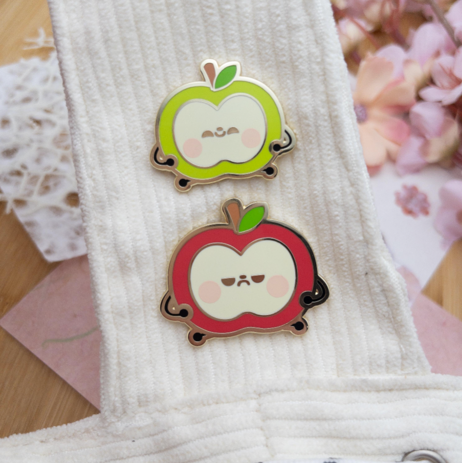 sunny and jolly apple enamel pins